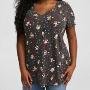 ❤️NWT TORRID MICKEY MOUSE COTTON TUNIC HOLIDAY CHRISTMAS LIGHTS TEE PLUS SIZE 4X
